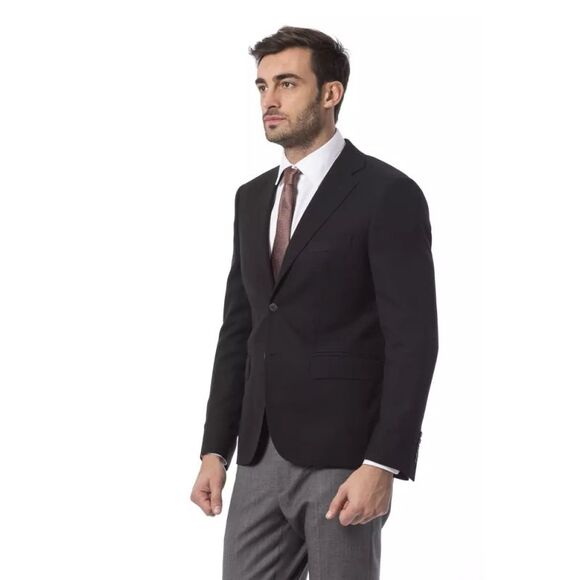 Billionaire Italian Couture Classic Black Blazer Notch Lapel Men Black Blazers - Picture 2 of 4